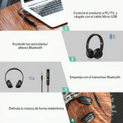 UGREEN transmisor Bluetooth 5.0 jack 3.5mm para audio inalámbrico CM107
