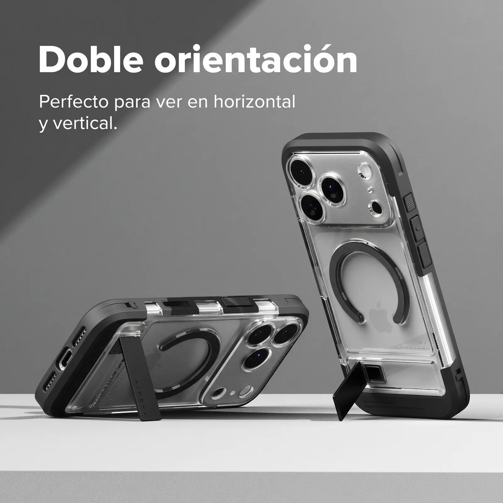 Case iPhone 18 Pro Max / 17 Pro Max Ringke UX Magnetic Clear con Kickstand