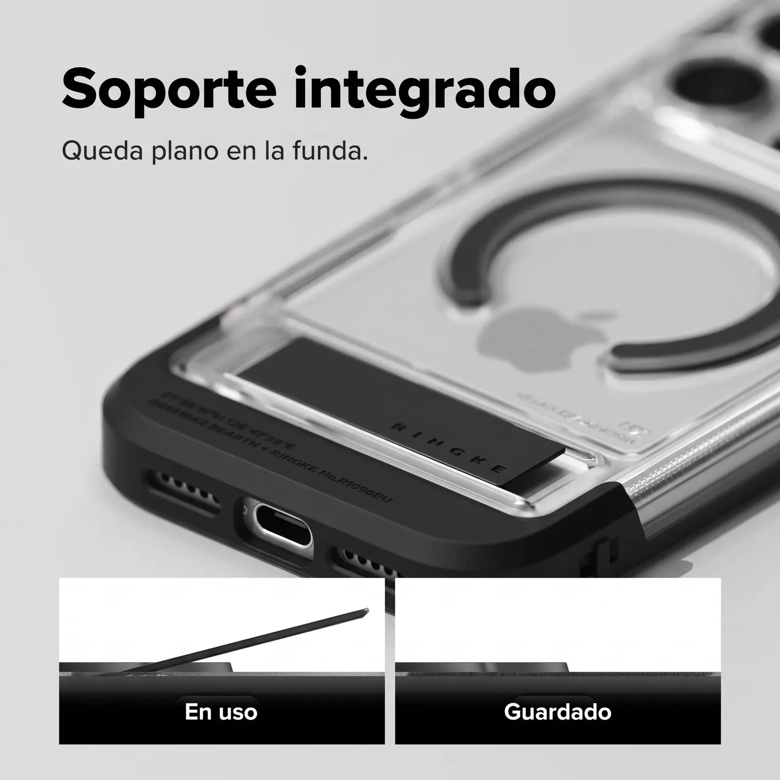 Case iPhone 18 Pro Max / 17 Pro Max Ringke UX Magnetic Clear con Kickstand