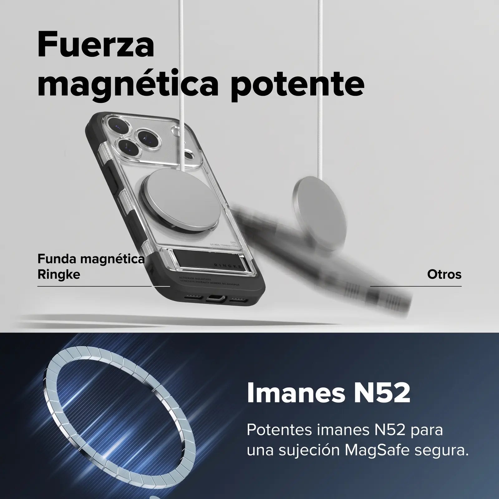 Case iPhone 18 Pro Max / 17 Pro Max Ringke UX Magnetic Clear con Kickstand
