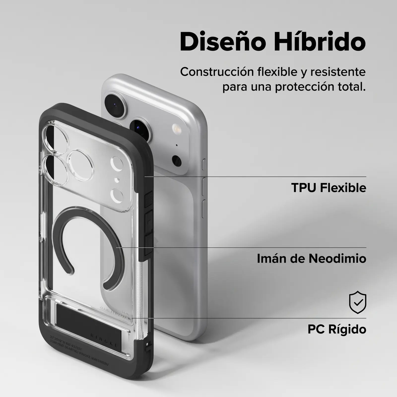 Case iPhone 18 Pro Max / 17 Pro Max Ringke UX Magnetic Clear con Kickstand