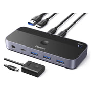 Conmutador Usb-C Ugreen Cm687 (25098) 2 Computadoras Comparten 4 Puertos, Para Pc Laptop Teclado Raton Webcam Usb-Microfono