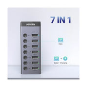 Hub Usb Ugreen 7 Puertos Cm481 (90305) Usb 3.0, Switch Independientes