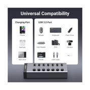 Hub Usb Ugreen 7 Puertos Cm481 (90305) Usb 3.0, Switch Independientes