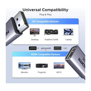 Adaptador Convertidor Ugreen Displayport A Hdmi 4k30hz - 55935 (Pack X2)