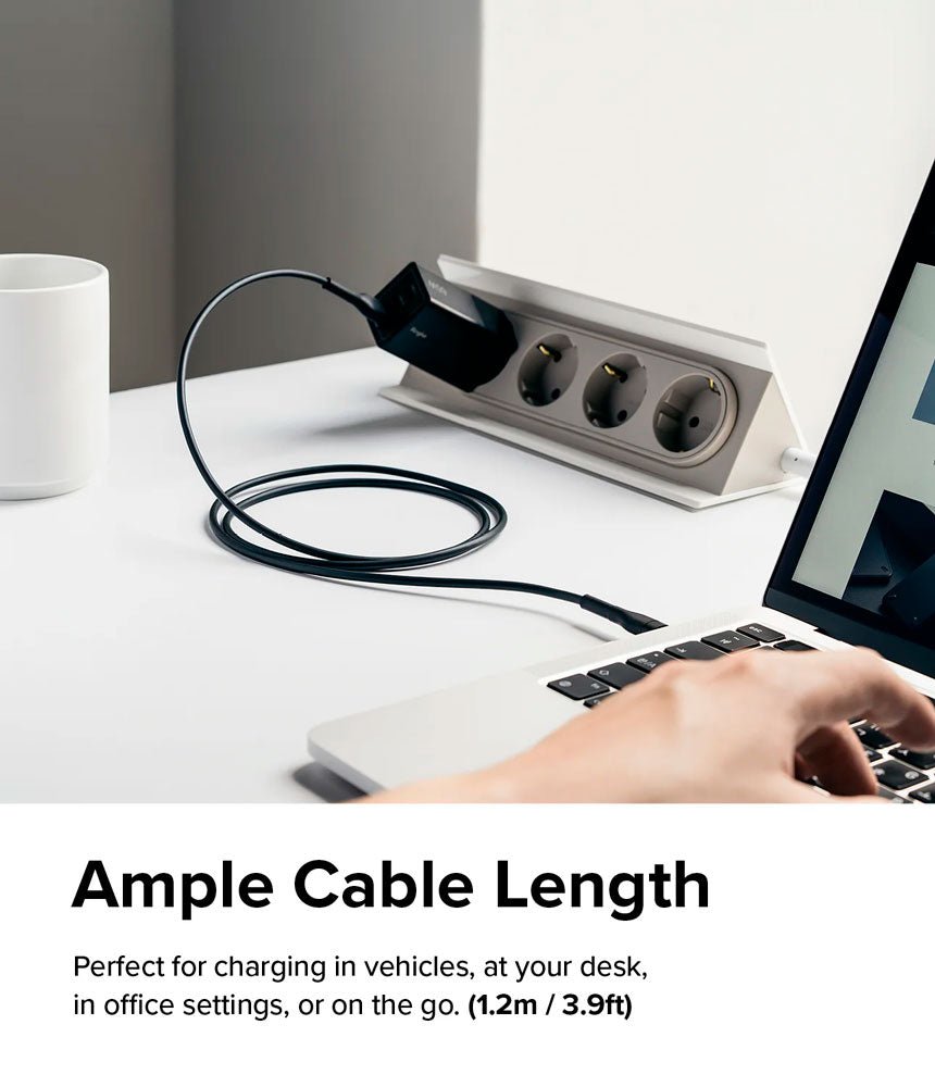 Cargador Ringke Carga Rápida Tipo C a C (1.2 Metros) - Ringke - Cables y Cargadores5 - 5 - 3 / RCCRTCC - 2M - BDastore