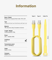 Cargador Ringke Carga Rápida Tipo C a C (2 Metros) - Ringke - Cables y Cargadores5 - 6 - 7 / CRCRTCC - 2M - WHDastore