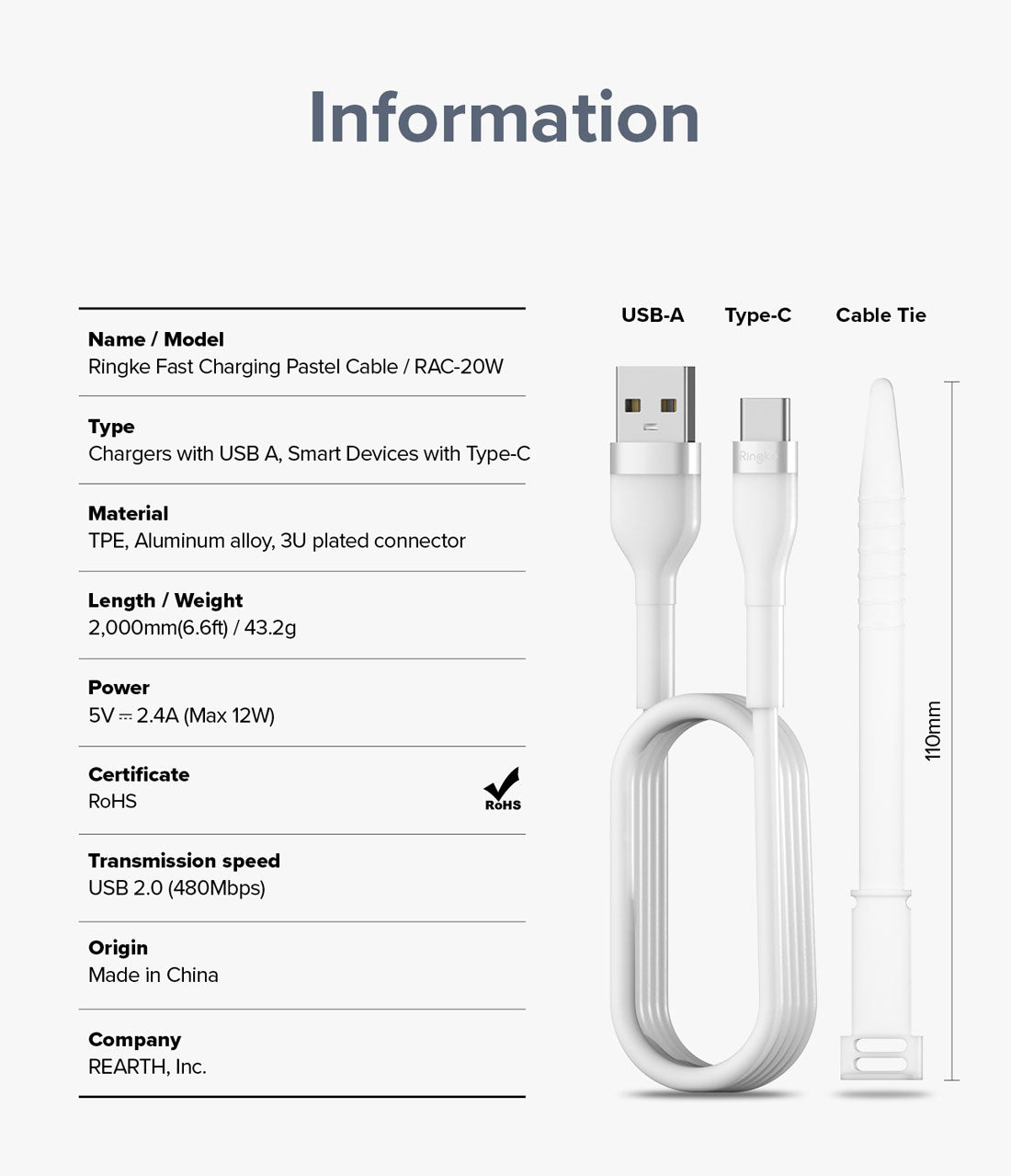 Cargador Ringke Carga Rápida Tipo C a Lightning (2 Metros) - Ringke - Cables y Cargadores5 - 3 - 7 / RCCRTCL - 2M - PPDastore