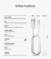 Cargador Ringke Carga Rápida Tipo C a Lightning (2 Metros) - Ringke - Cables y Cargadores5 - 3 - 7 / RCCRTCL - 2M - PPDastore