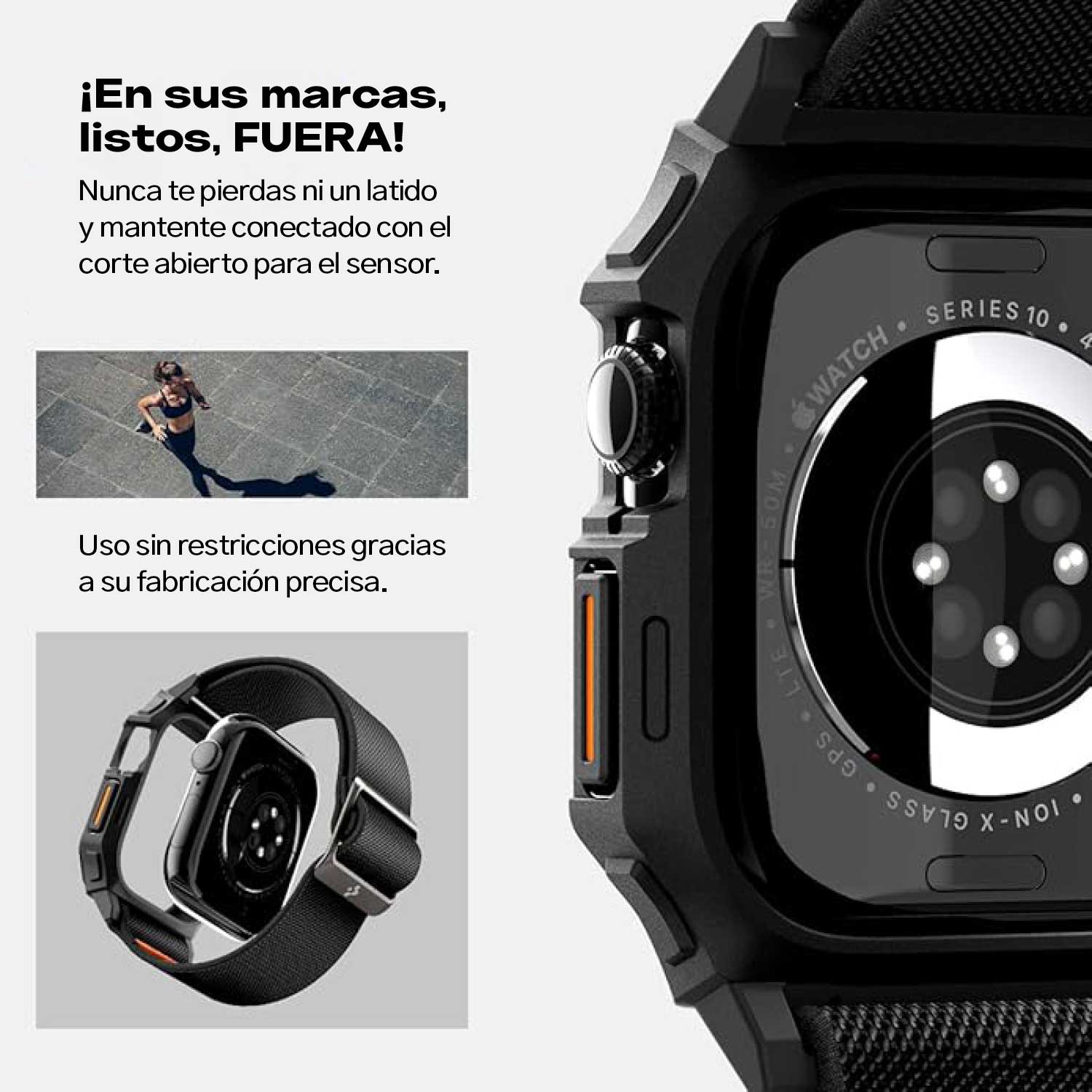 Case + Correa Spigen Lite Fit Pro Apple Watch 46mm - Spigen - Funda Apple Watch8 - 5 - 1 / CCSLFPAPPW46MM - BCKDastore