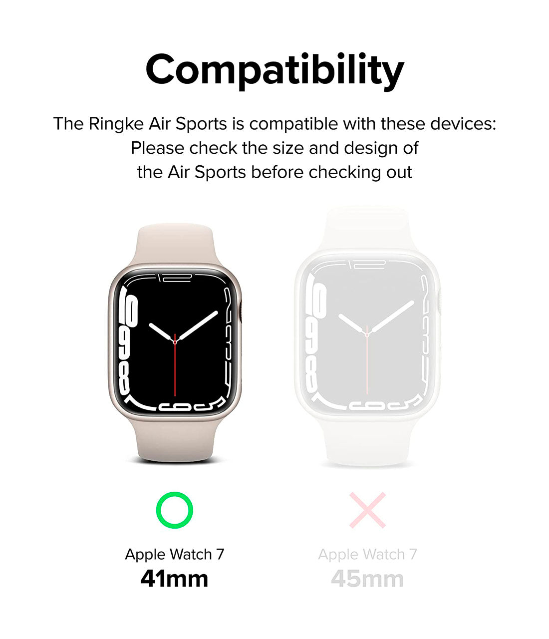 Case Ringke Air Sports Apple Watch 41/40MM Series 9, 8, 7, 6, 5, 4, SE - Black - Ringke - Funda Apple Watch6 - 7 - 9 / CRASAWS741MM - BKDastore