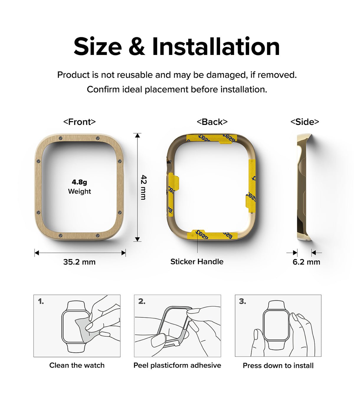 Case Ringke Bezel Premium Cart Apple Watch 41MM Series 9, 8, 7 (EDICIÓN LIMITADA) - Gold - Ringke - Funda Apple Watch11 - 1 - 2 / AW7 - 41 - 41Dastore