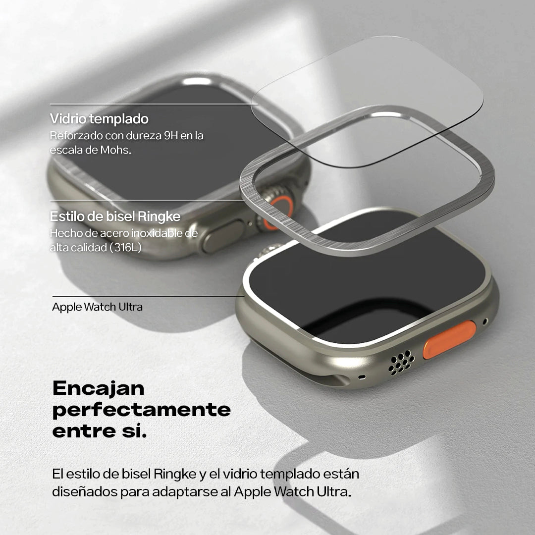 Case Ringke Bezel Styling + Glass Apple Watch Ultra 2 / 1 (49mm) - Ringke - Funda Apple Watch6 - 6 - 10 / CRBGAWU - SV - 49 - 01Dastore