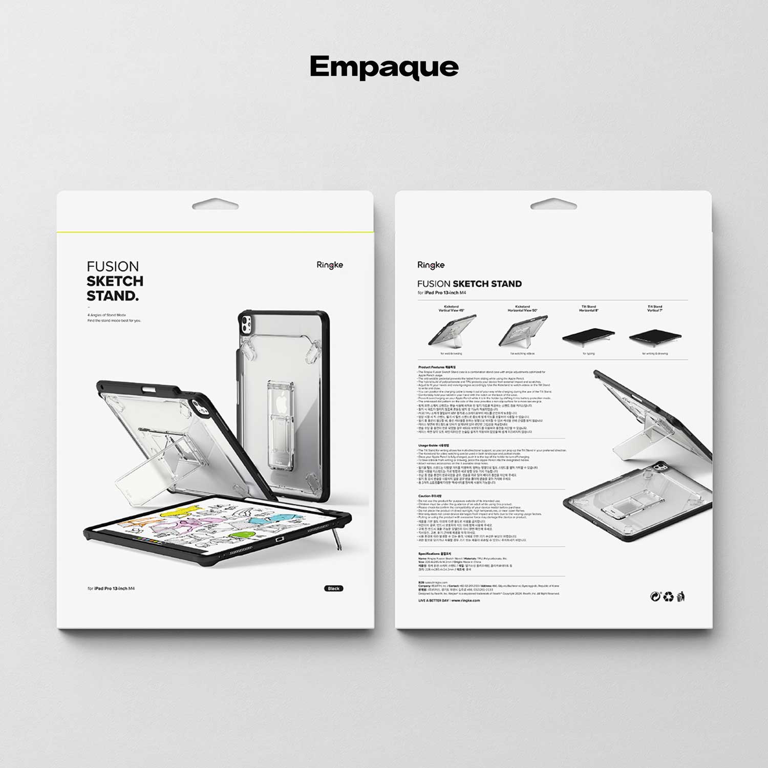 Case Ringke Fusion + Sketch Stand iPad Pro 13" M4 (2024) - Ringke - Funda9 - 4 - 3 / CRFSSPP13M4Dastore