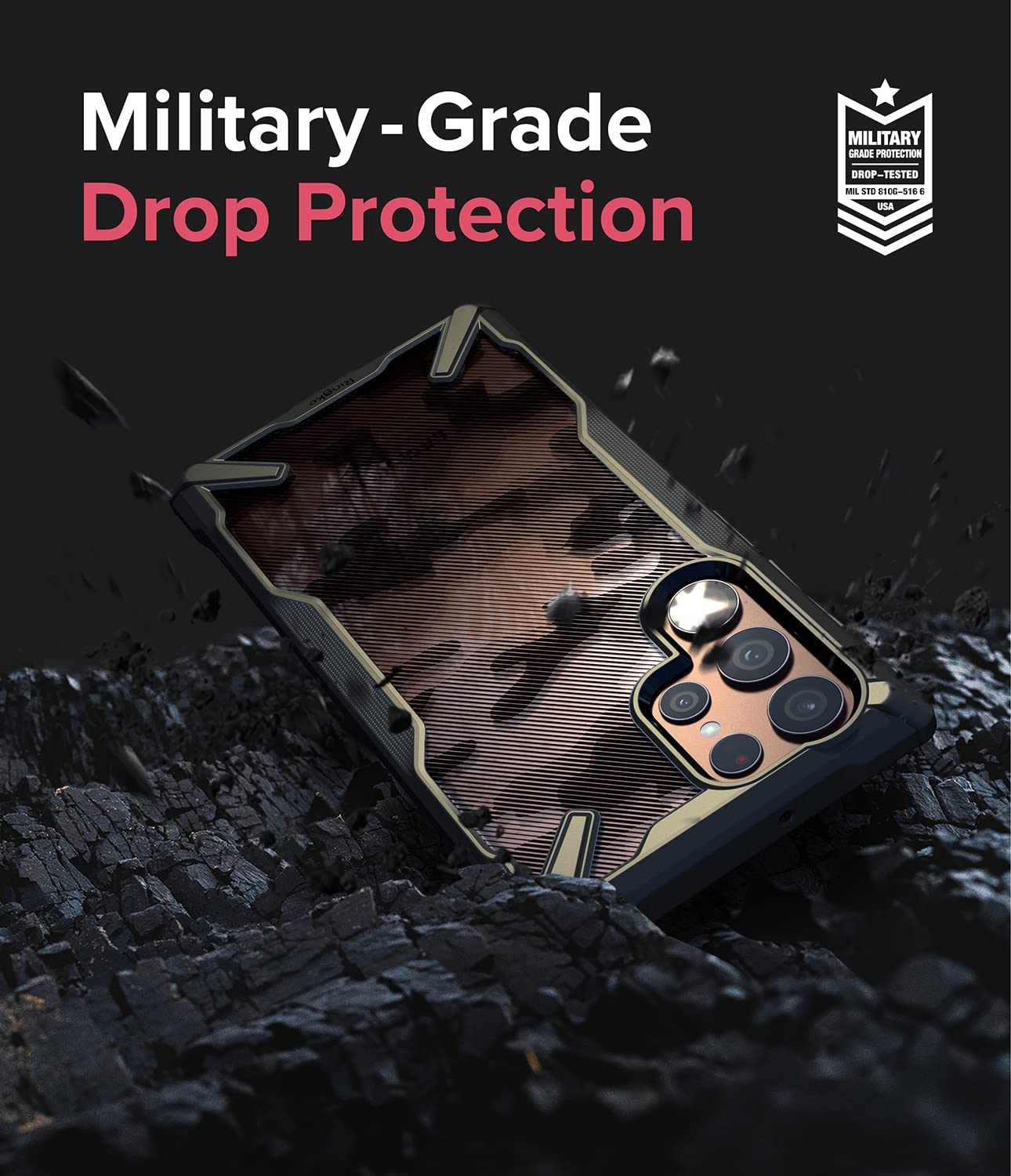 Case Ringke Fusion - X Design Galaxy S22 Ultra - Camo Black - Ringke - Funda2 - 3 - 7 / CRFXDGS22U - CBDastore