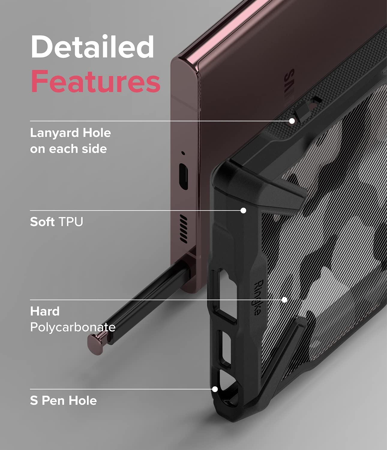 Case Ringke Fusion - X Design Galaxy S22 Ultra - Camo Black - Ringke - Funda2 - 3 - 7 / CRFXDGS22U - CBDastore