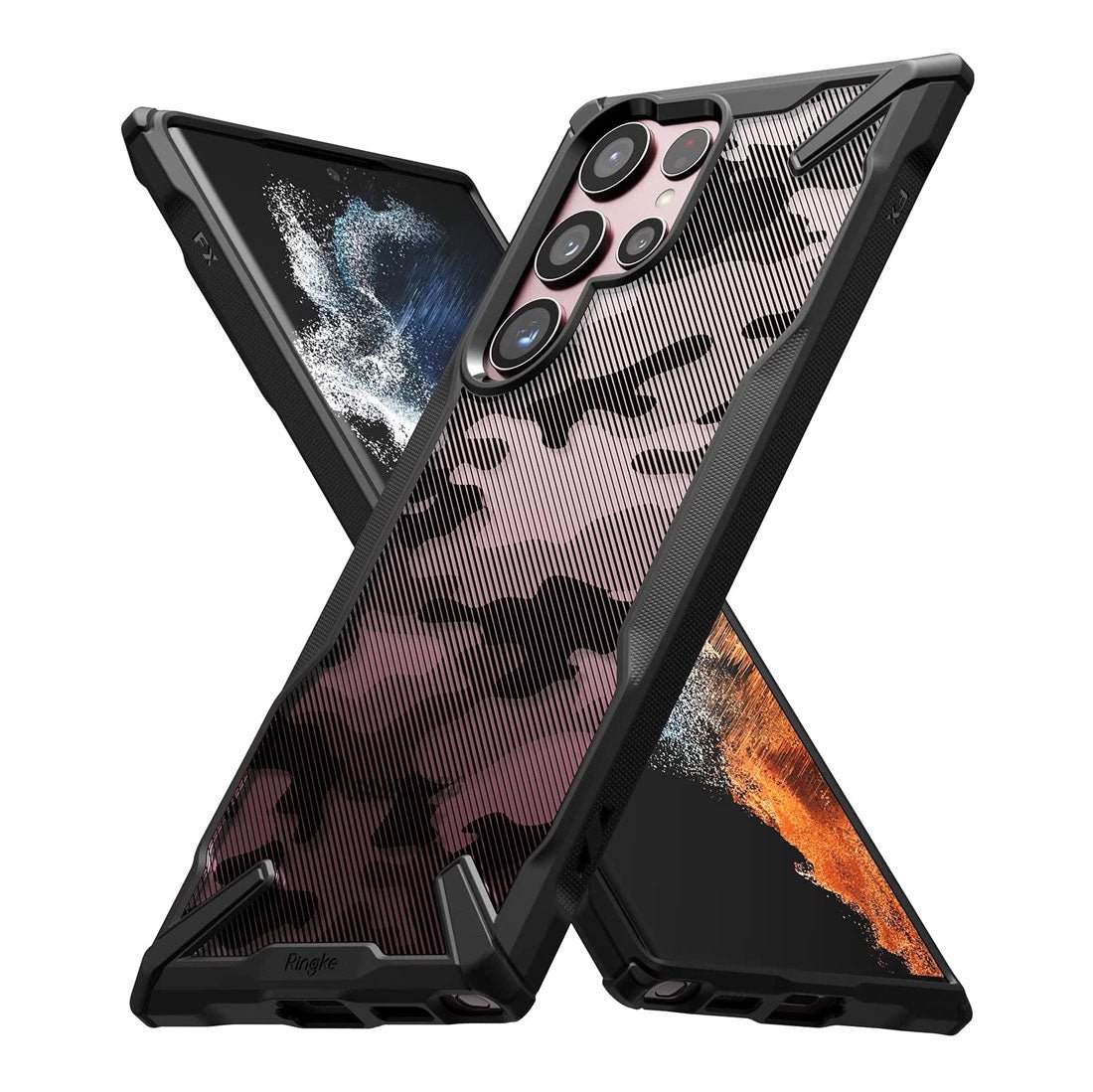 Case Ringke Fusion - X Design Galaxy S22 Ultra - Camo Black - Ringke - Funda2 - 3 - 7 / CRFXDGS22U - CBDastore