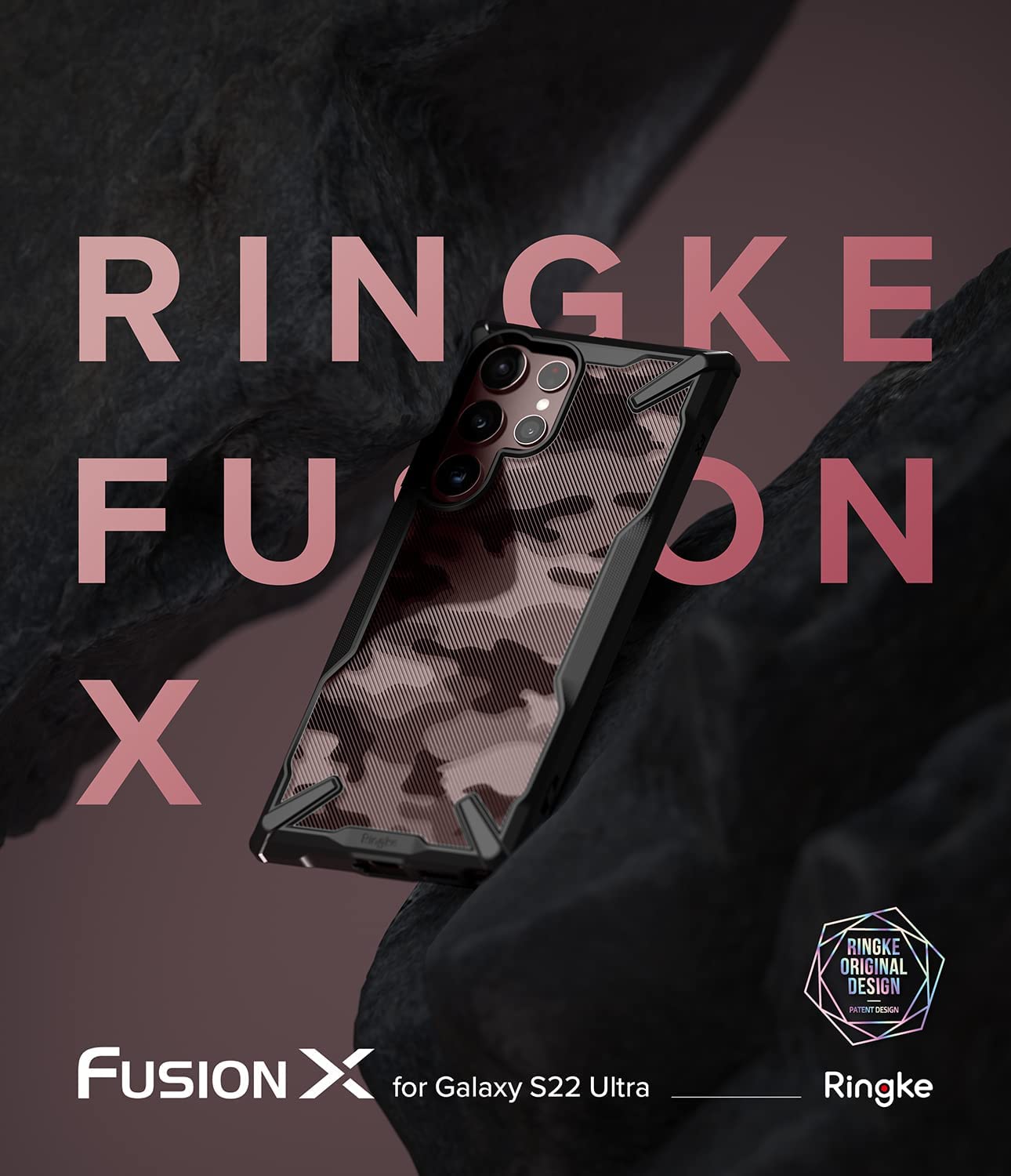 Case Ringke Fusion - X Design Galaxy S22 Ultra - Camo Black - Ringke - Funda2 - 3 - 7 / CRFXDGS22U - CBDastore