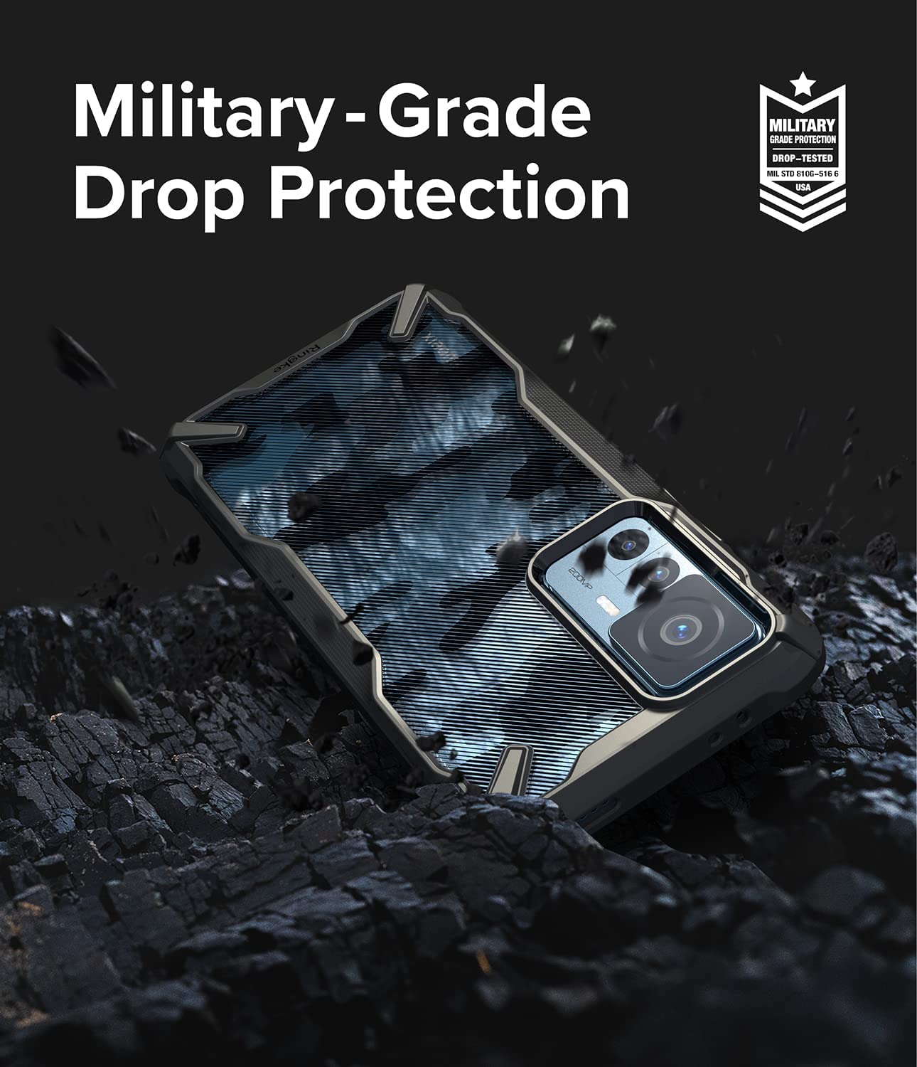 Case Ringke Fusion - X Design Xiaomi 12T / 12T Pro - Camo Black - Ringke - Funda/ CRFXDX12T - CBDastore