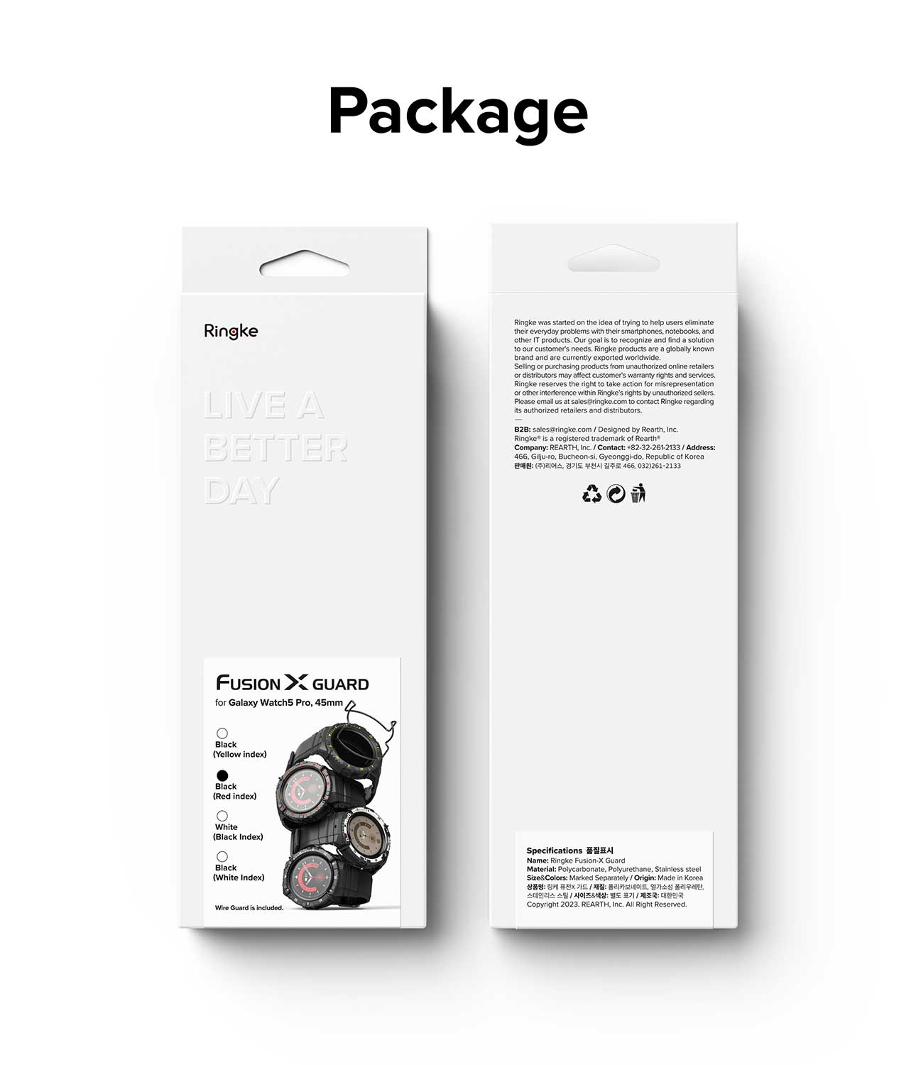 Case Ringke Fusion X Guard + Wire Galaxy Watch 5 Pro (45mm) Case + correa - Ringke - Funda Galaxy Watch/ CRFXGUGW5P - BCKRIDastore