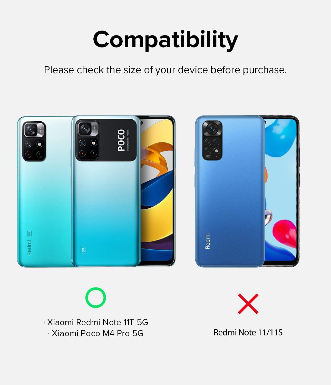 Case Ringke Fusion X Xiaomi Poco M4 Pro 5G / Redmi Note 11T 5G - Black - Ringke - Funda10 / CRFXXRN11T5 - BDastore