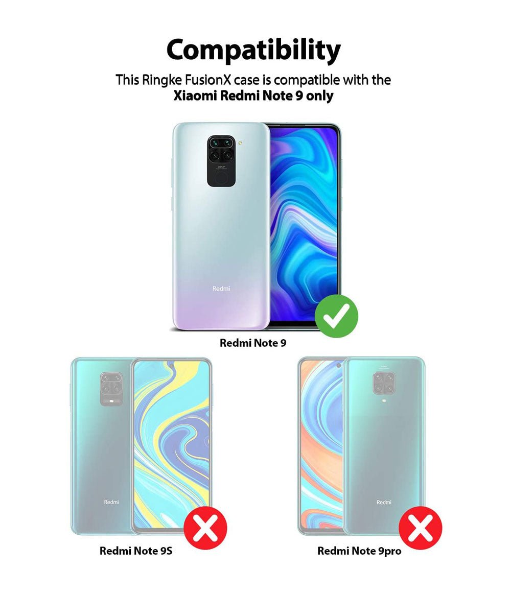 Case Ringke Fusion X Xiaomi RedMi Note 9 - Black - Ringke - Funda9 / CRFXXRN9 - BDastore