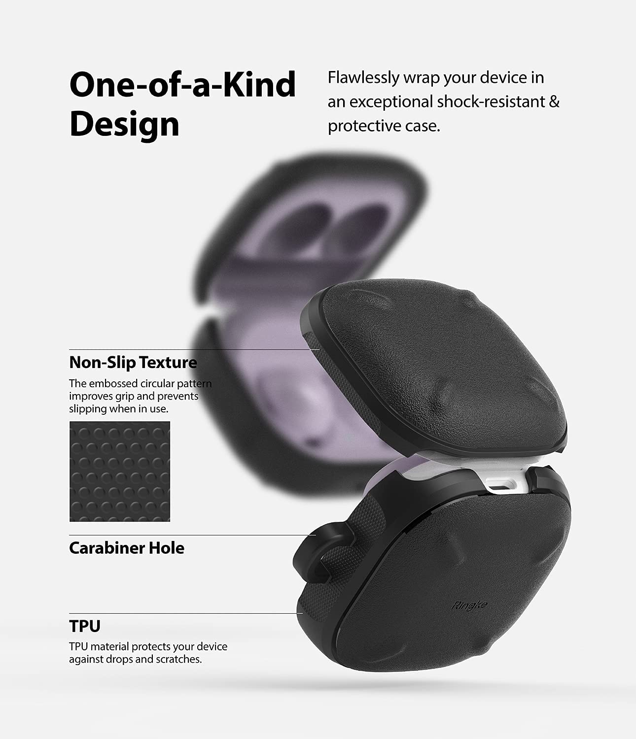 Case Ringke Onyx Galaxy Buds FE / Buds2 / 2 Pro / Live / Buds Pro - Black - Ringke - Accesorios Galaxy Buds5 - 6 - 5 / CROGBP - BDastore