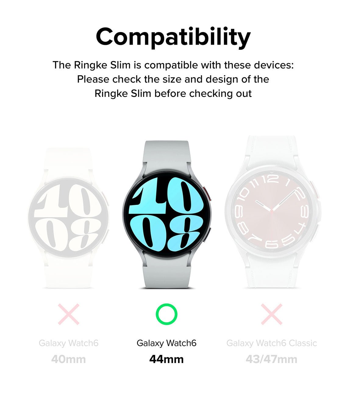 Case Ringke Slim Galaxy Watch 6 (44MM) 2 Pack - Ringke - Funda Galaxy Watch/ CRSGW644MMDastore