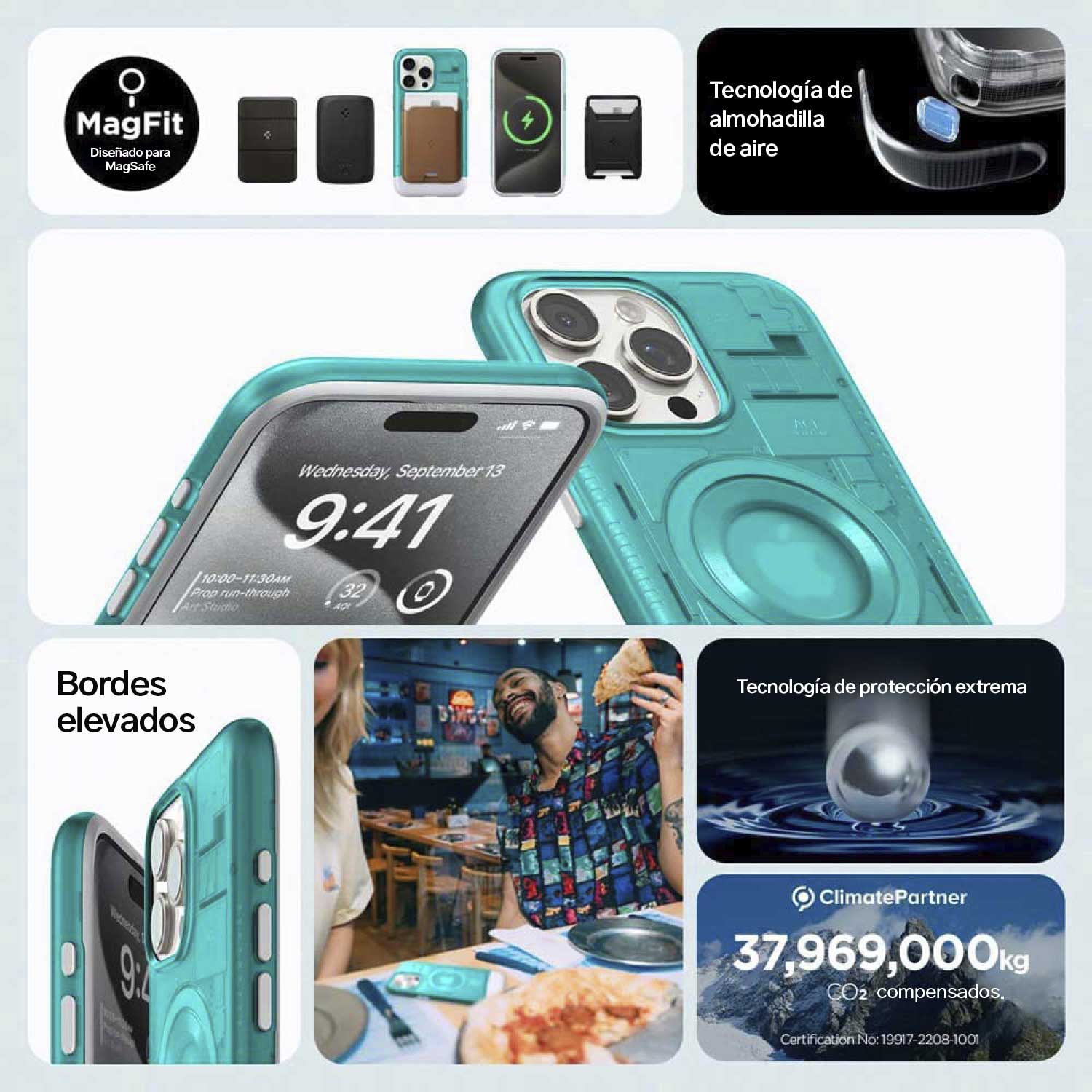 Case Spigen Classic C1 Mag iPhone 15 Pro Max (MagSafe) - Bondi Blue - Spigen - Funda4 - 5 - 9 / CSCSC1IPH15PM - BBDastore