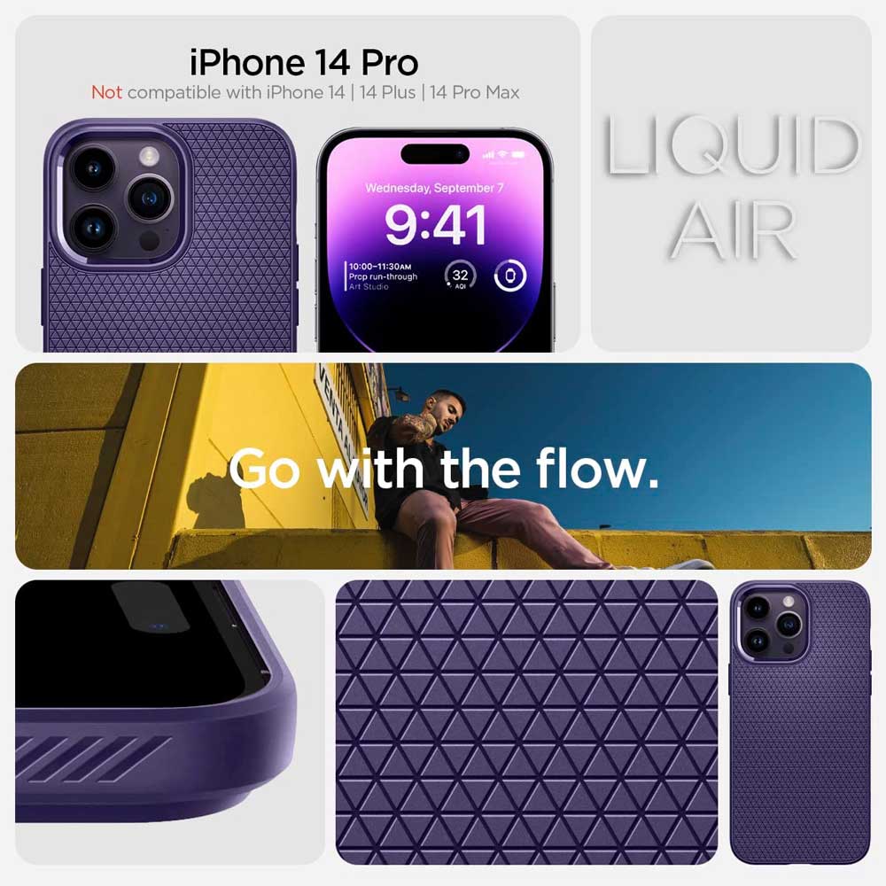 Case Spigen Liquid Air Armor iPhone 14 Pro - Deep Purple - Spigen - Funda4 - 6 - 3 / CSLAIPH14P - DPDastore