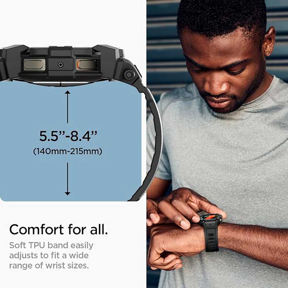 Case Spigen Rugged Armor Pro Galaxy Watch 7 (44mm) Case + correa - Spigen - Funda Galaxy Watch/ CSRAPGW744CCBDastore