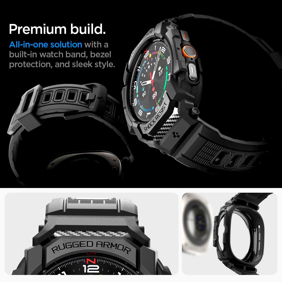 Case Spigen Rugged Armor Pro Galaxy Watch Ultra (47mm) Case + correa - Spigen - Funda Galaxy Watch5 - 8 - 5 / CSRAPGWUTCCBDastore