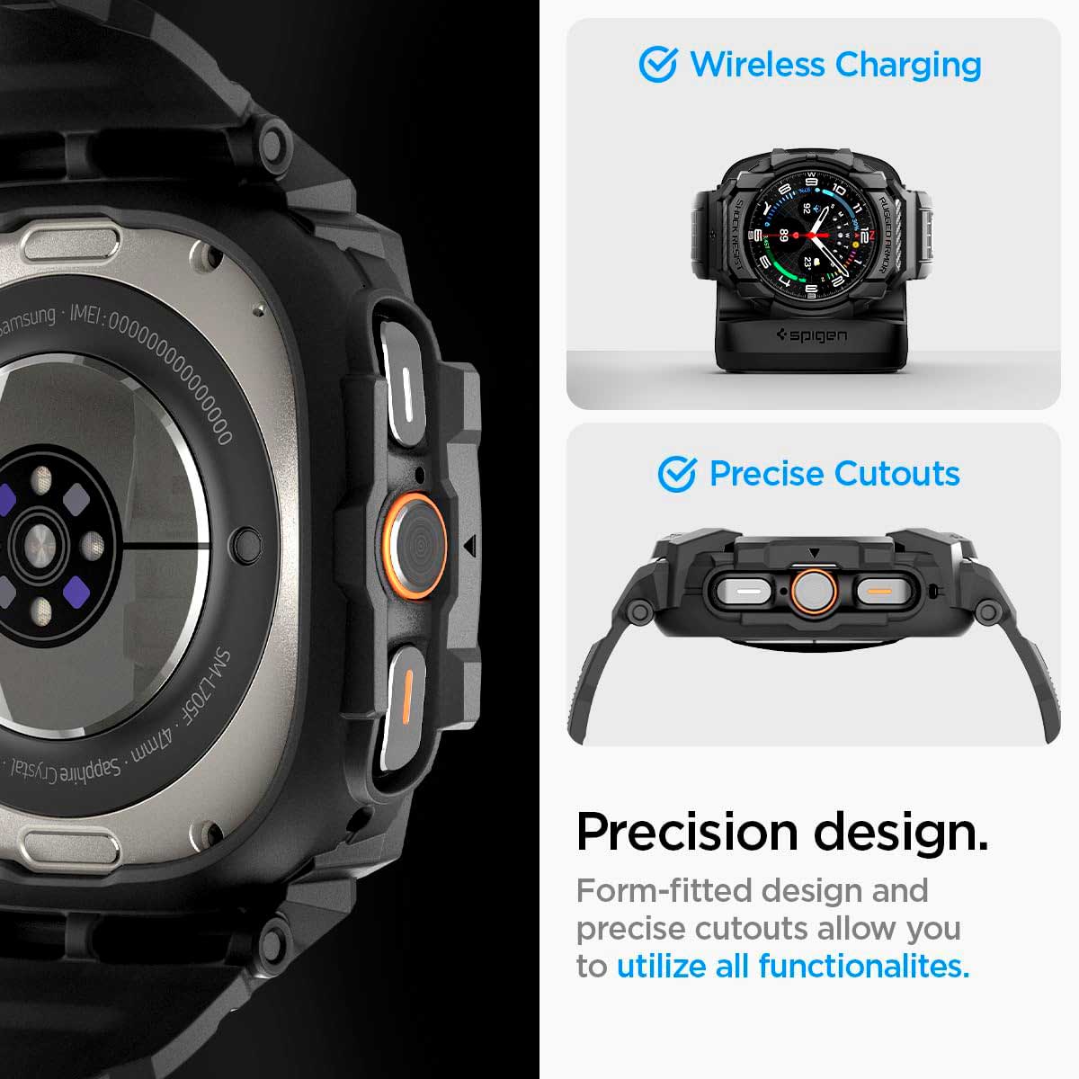 Case Spigen Rugged Armor Pro Galaxy Watch Ultra (47mm) Case + correa - Spigen - Funda Galaxy Watch5 - 8 - 5 / CSRAPGWUTCCBDastore