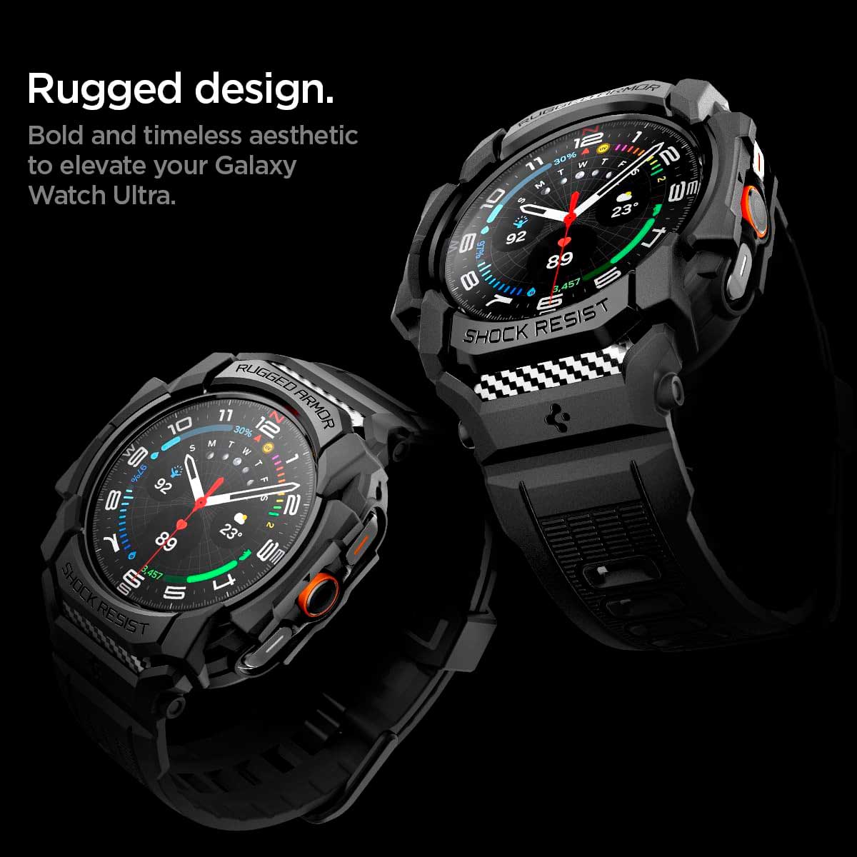 Case Spigen Rugged Armor Pro Galaxy Watch Ultra (47mm) Case + correa - Spigen - Funda Galaxy Watch5 - 8 - 5 / CSRAPGWUTCCBDastore