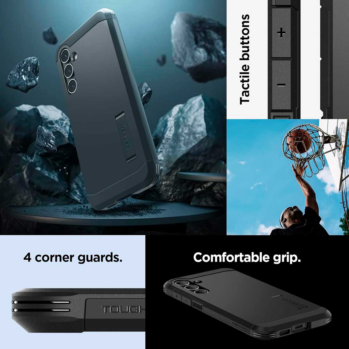 Case Spigen Tough Armor Galaxy S23 FE - Black - Spigen - Funda/ CSTAGS23FEBDastore