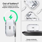 Case Spigen Ultra Hybrid AirPods Pro 2 (MagSafe) - Zero One White - Spigen - Funda5 - 6 - 3 / CSUHAPP2M - ZOWDastore