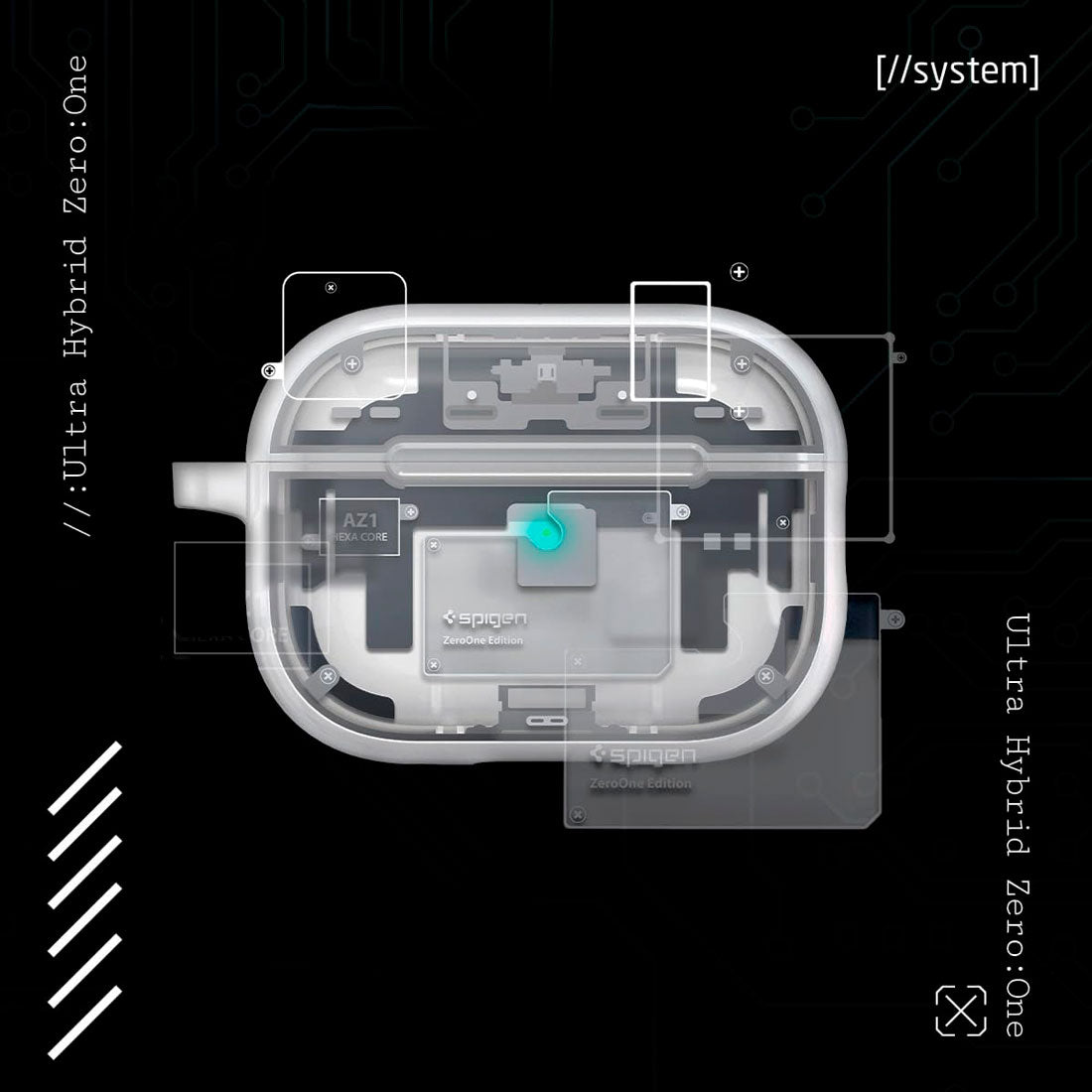 Case Spigen Ultra Hybrid AirPods Pro 2 (MagSafe) - Zero One White - Spigen - Funda5 - 6 - 3 / CSUHAPP2M - ZOWDastore