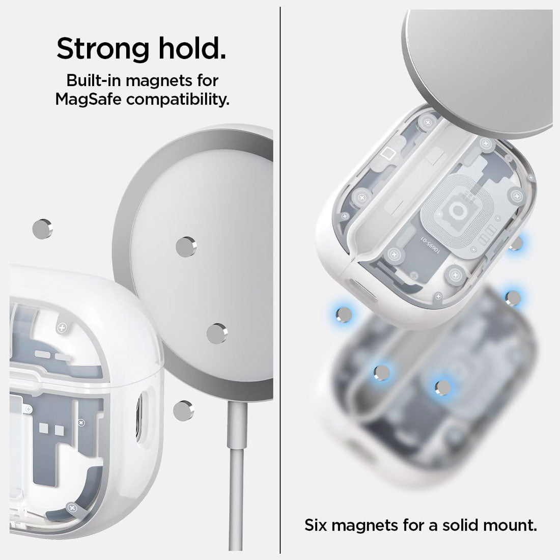 Case Spigen Ultra Hybrid AirPods Pro 2 (MagSafe) - Zero One White - Spigen - Funda5 - 6 - 3 / CSUHAPP2M - ZOWDastore