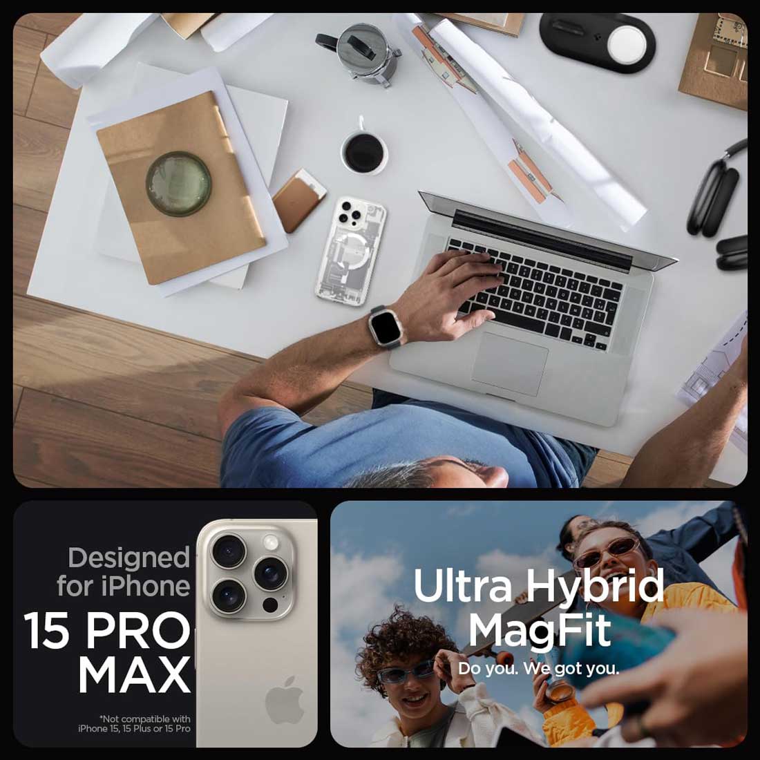 Case Spigen Ultra Hybrid Zero One White iPhone 15 Pro Max (MagSafe) - Spigen - Funda4 - 6 - 2 / CSUHMZOIPH15P - WHDastore