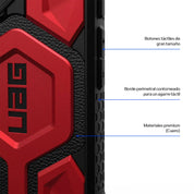 Case UAG Monarch Pro iPhone 16 (MagSafe) - Crimson - UAG - FundaDastore