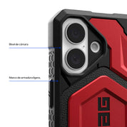 Case UAG Monarch Pro iPhone 16 (MagSafe) - Crimson - UAG - FundaDastore