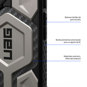 Case UAG Monarch Pro iPhone 16 (MagSafe) - Titanium - UAG - FundaDastore