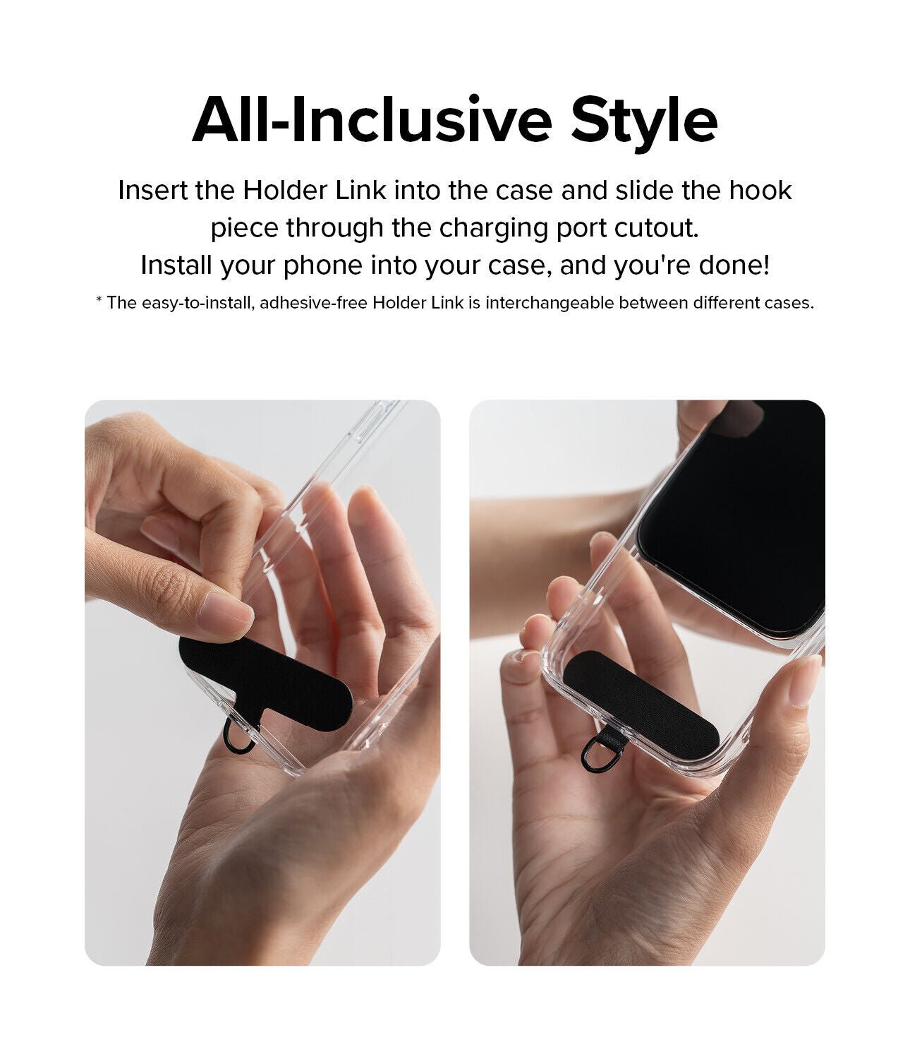 Correa Ringke Holder Link Strap - Black / White - Ringke - Strap5 - 3 - 10 / HRHLS - BCKWDastore