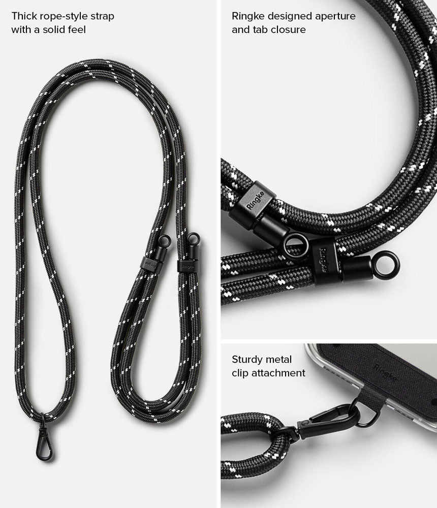 Correa Ringke Holder Link Strap - Black / White - Ringke - Strap5 - 3 - 10 / HRHLS - BCKWDastore