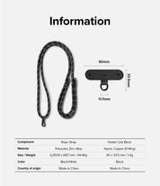 Correa Ringke Holder Link Strap - Black / White - Ringke - Strap5 - 3 - 10 / HRHLS - BCKWDastore