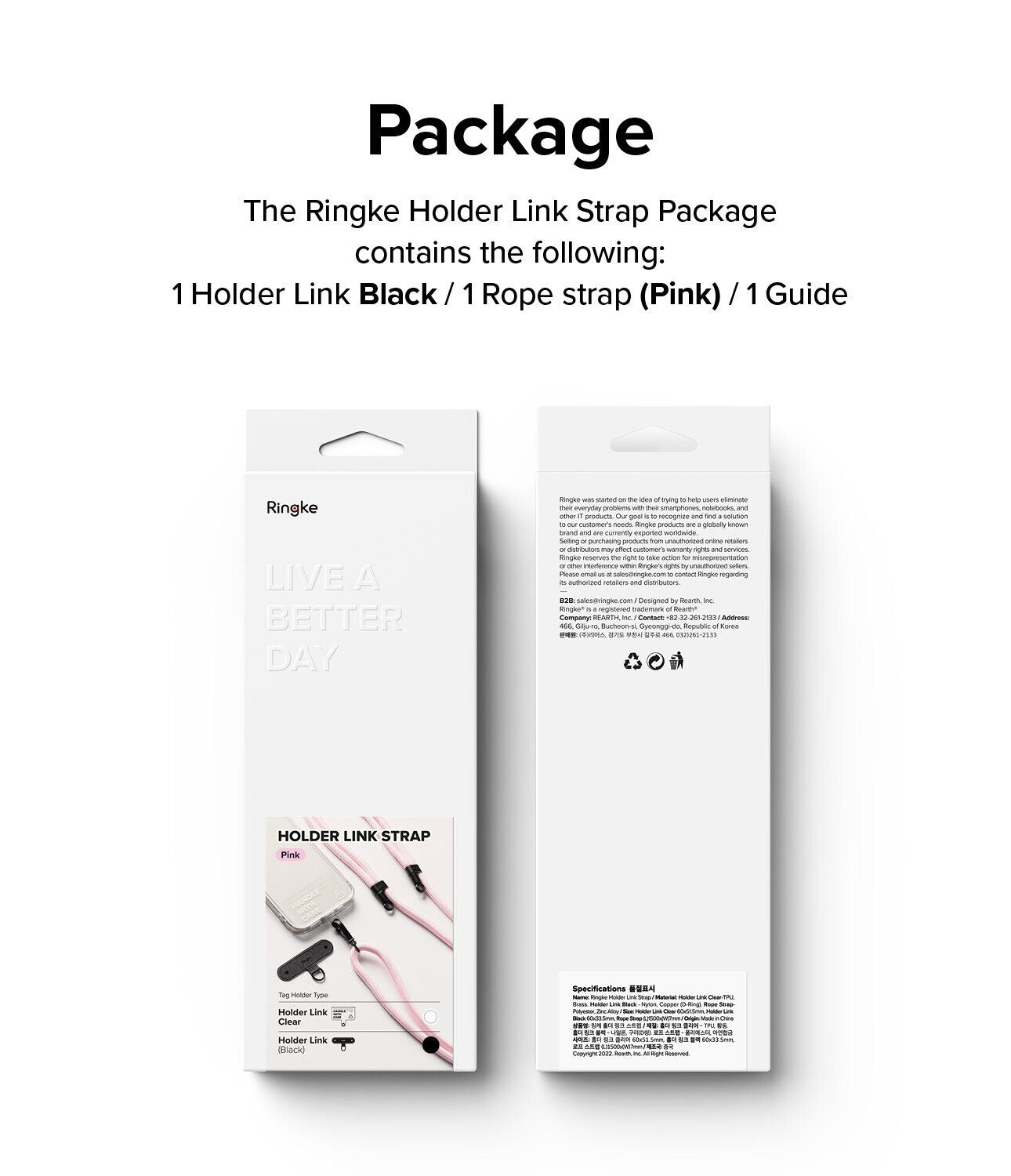 Correa Ringke Holder Link Strap - Charcoal / Gray - Ringke - Strap5 - 3 - 4 / HRHLS - CHGRDastore