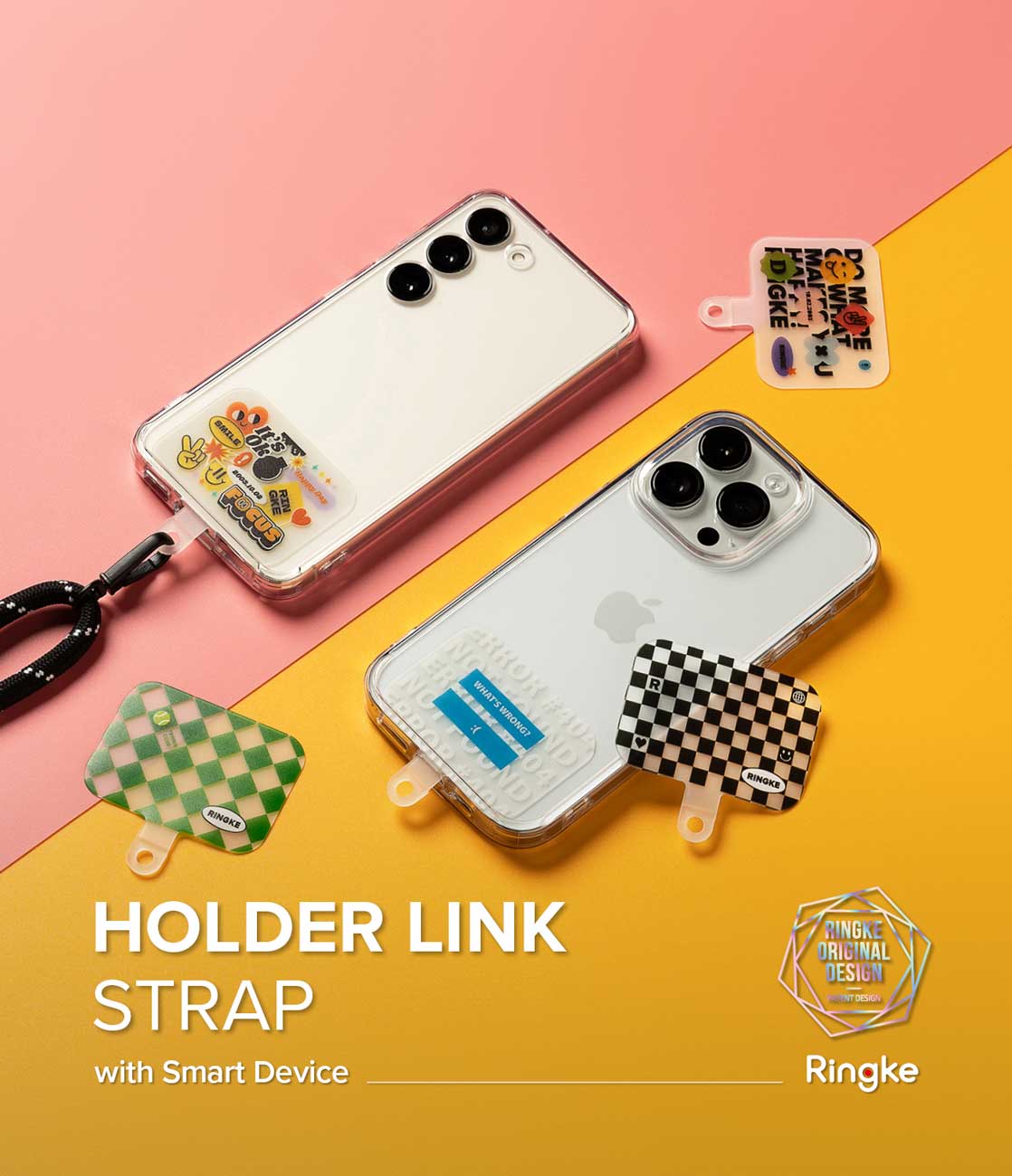 Correa Ringke Holder Link Strap Design - Black / White (Lettering Patch) - Ringke - Strap5 - 2 - 4 / CRHLS - BkWLPDastore