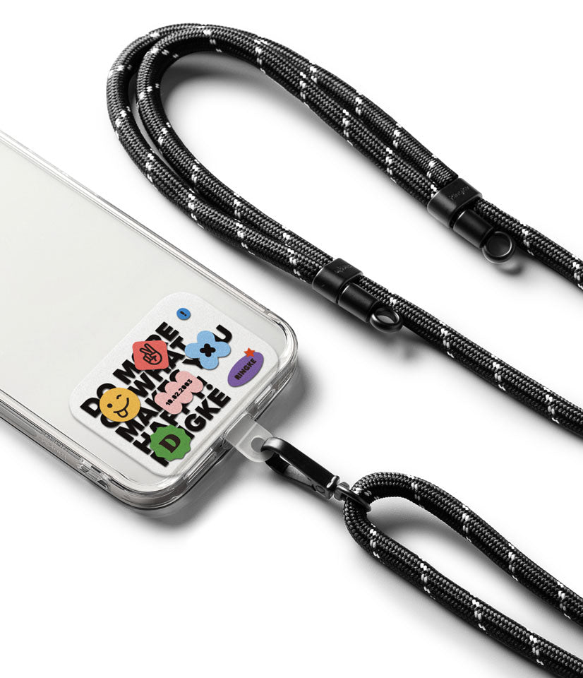 Correa Ringke Holder Link Strap Design - Black / White (Lettering Patch) - Ringke - Strap5 - 2 - 4 / CRHLS - BkWLPDastore