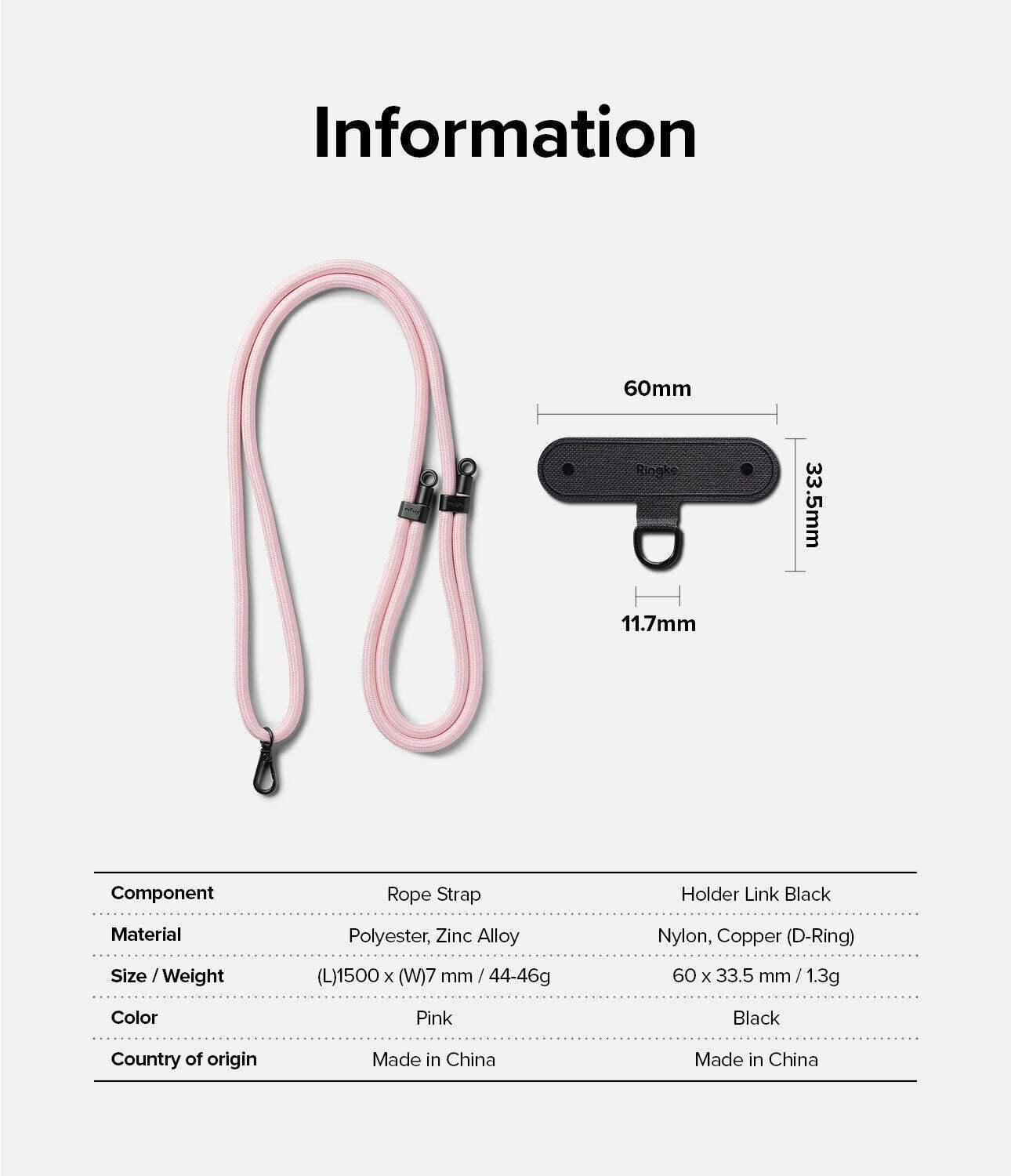 Correa Ringke Holder Link Strap - Pink - Ringke - Strap5 - 3 - 1 / HRHLS - PKDastore