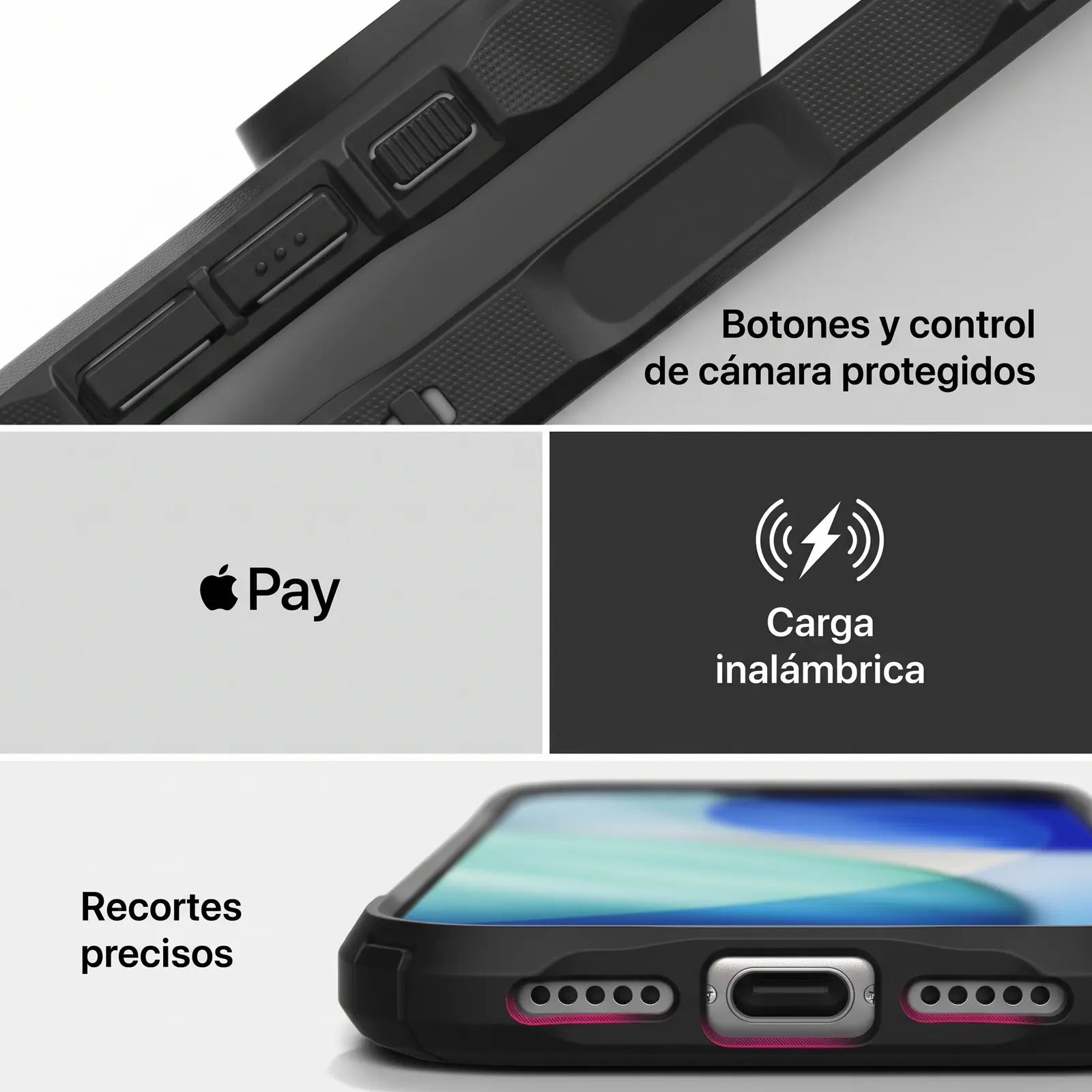 Case iPhone 18 Pro / 17 Pro Ringke Fusion-X Camo Black Antigolpes